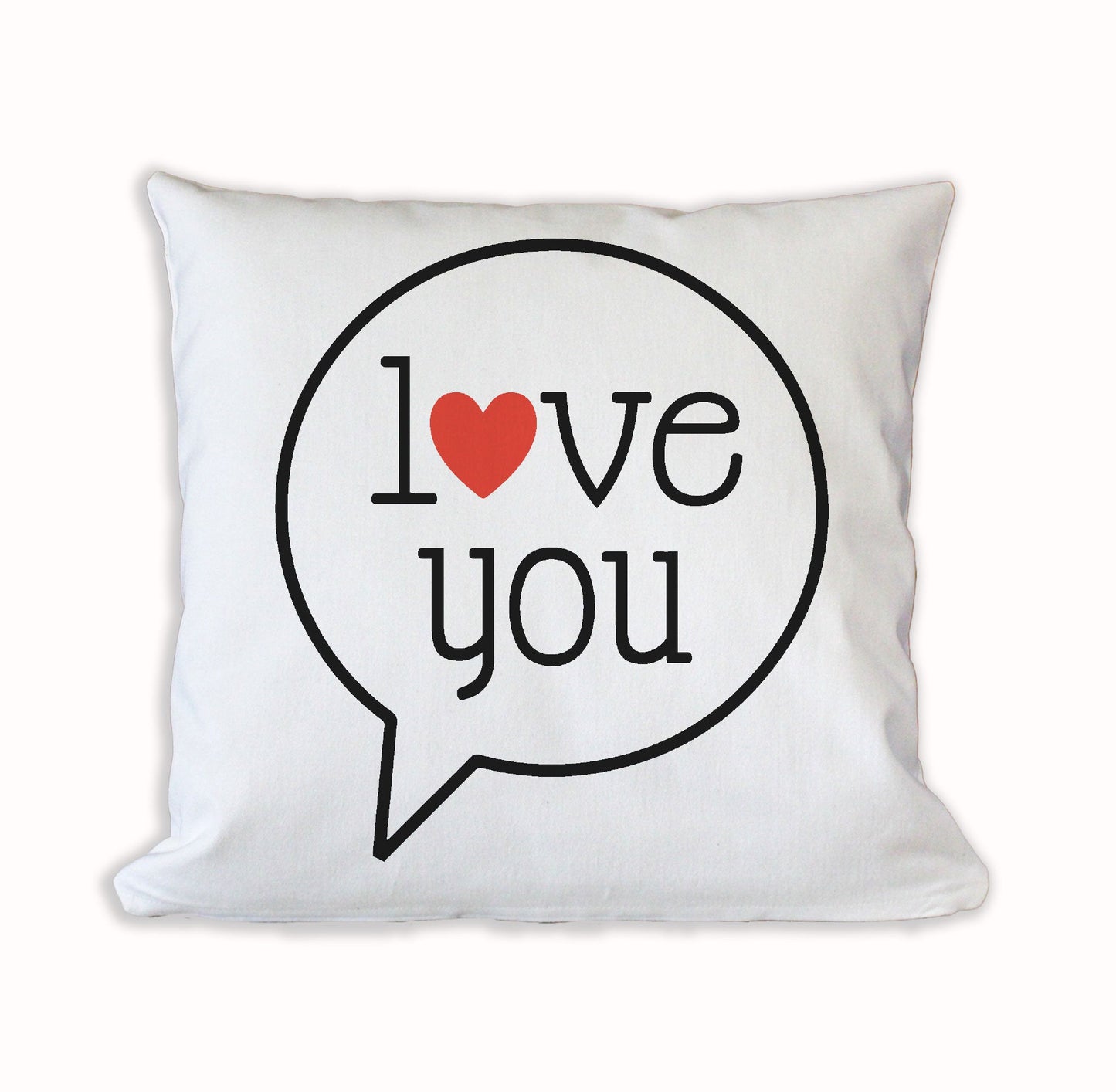 Love you bubble on soft white throw pillow