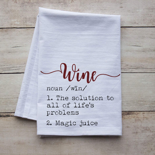 Wine definition premium tea towel