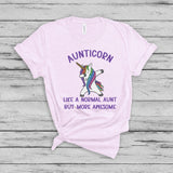 Aunticorn T-Shirt - Funny Glitter Unicorn shirt for the cool Aunt - multiple colors