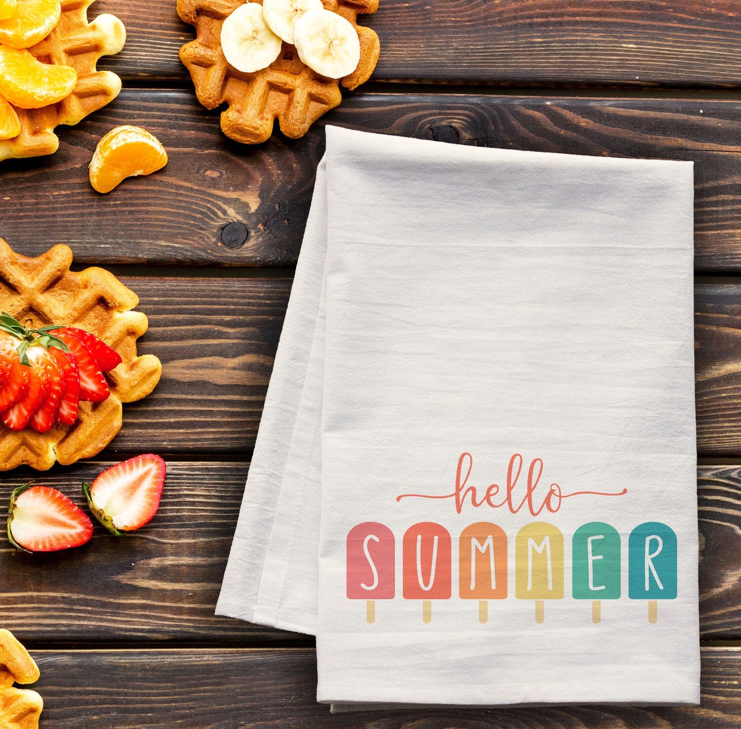 Hello Summer Popsicles Tea Towel