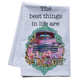The Best Things in Life are Vintage Dish Towel -  retro style old truck home decor
