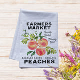 Farmer's Market Peaches - premium flour sack tea towel farmer's market inspired