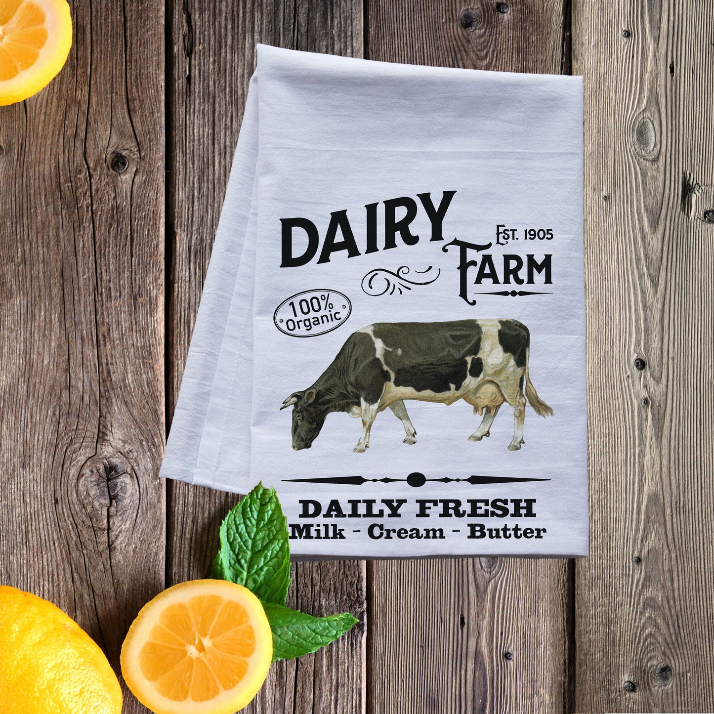 Dairy Farm Farmhouse Style Tea Towel