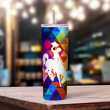 Wyoming Bucking Horse Skinny Tumbler in Bright Colors - Perfect for Any University of Wyoming fan
