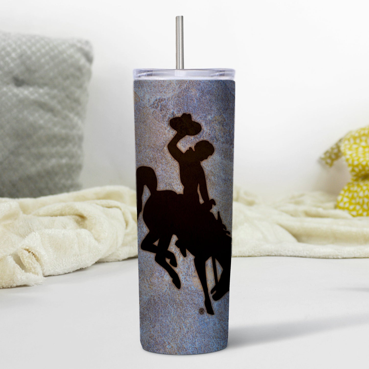 Slate Stone Bucking Horse Tumbler