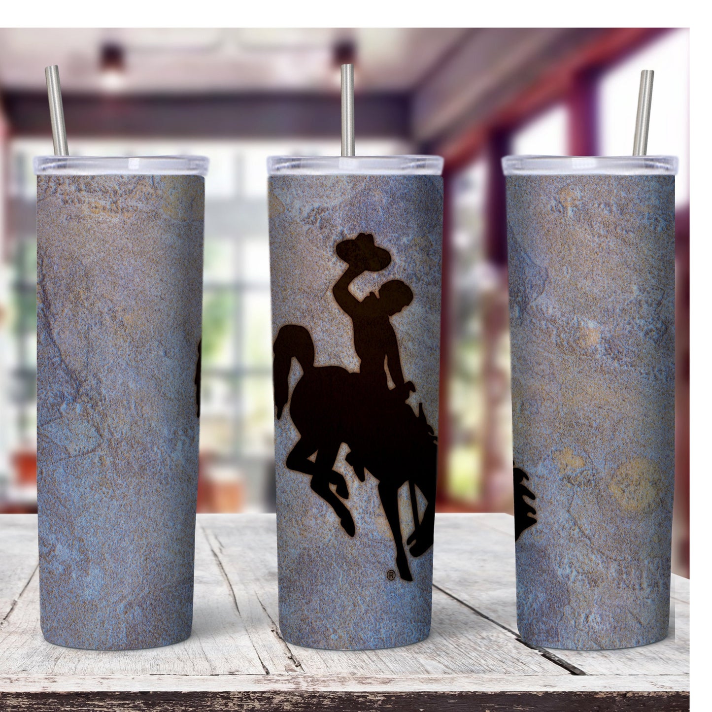 Slate Stone Bucking Horse Tumbler