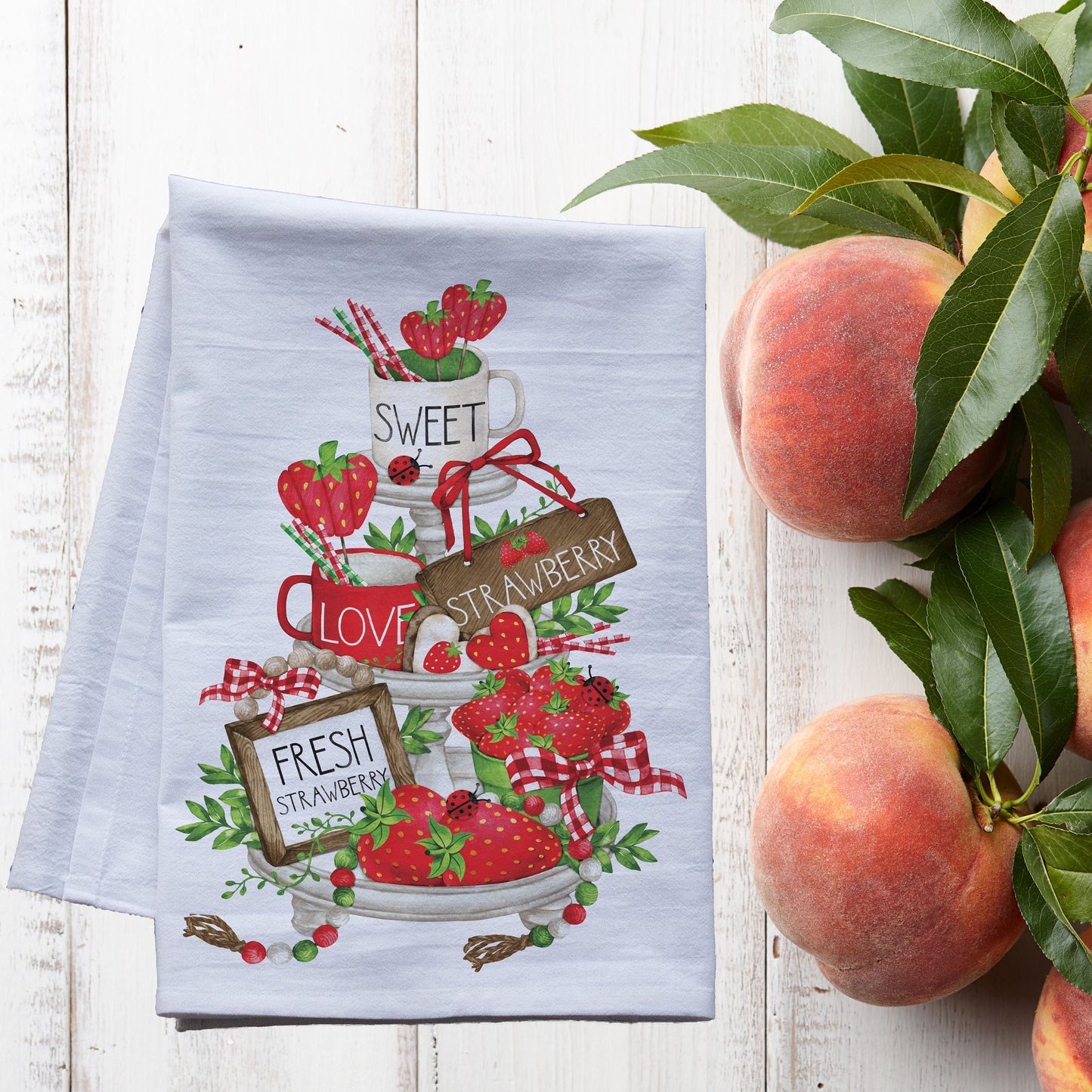Strawberry Summer Tier Tray Tea Towel