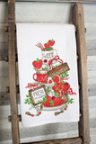 Strawberry Summer Tier Tray Dish Towel -   premium flour sack tea towel, summer kitchen decor