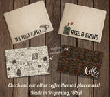 Freshly Brewed Coffee Chalkboard Style Washable Coffee Mat