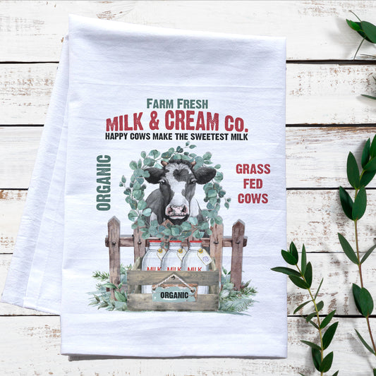 Farm Fresh Milk Tea Towel