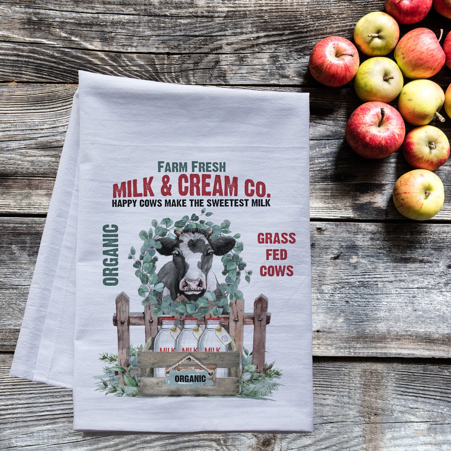 Farm Fresh Milk Tea Towel