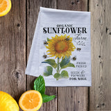 Sunflower Farm Premium Flour Sack Tea Towel - Farmhouse Style gift for garden lover