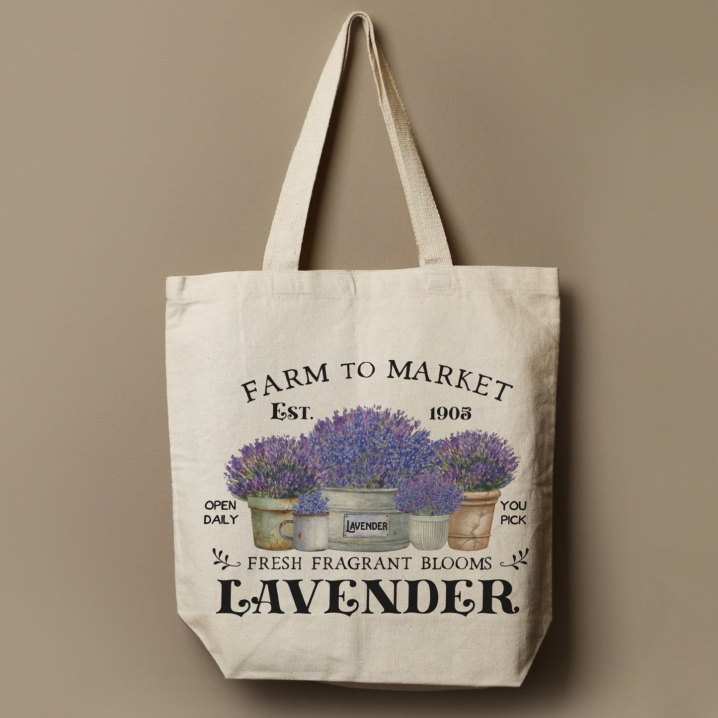 Farm to Market Lavender Tote Bag