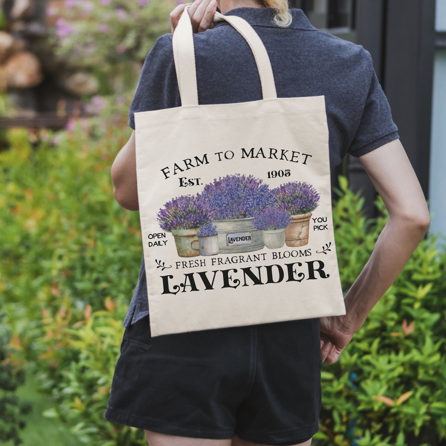 Farm to Market Lavender Tote Bag