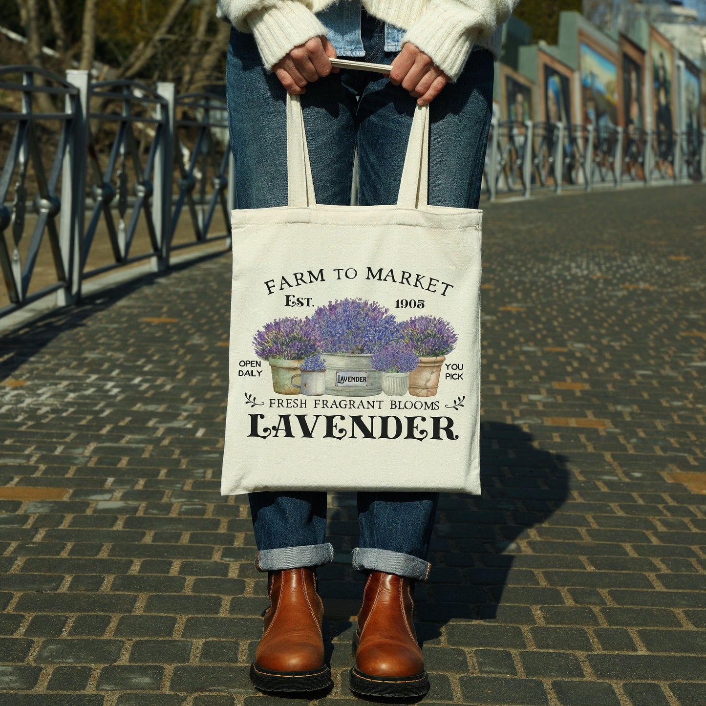 Farm to Market Lavender Tote Bag