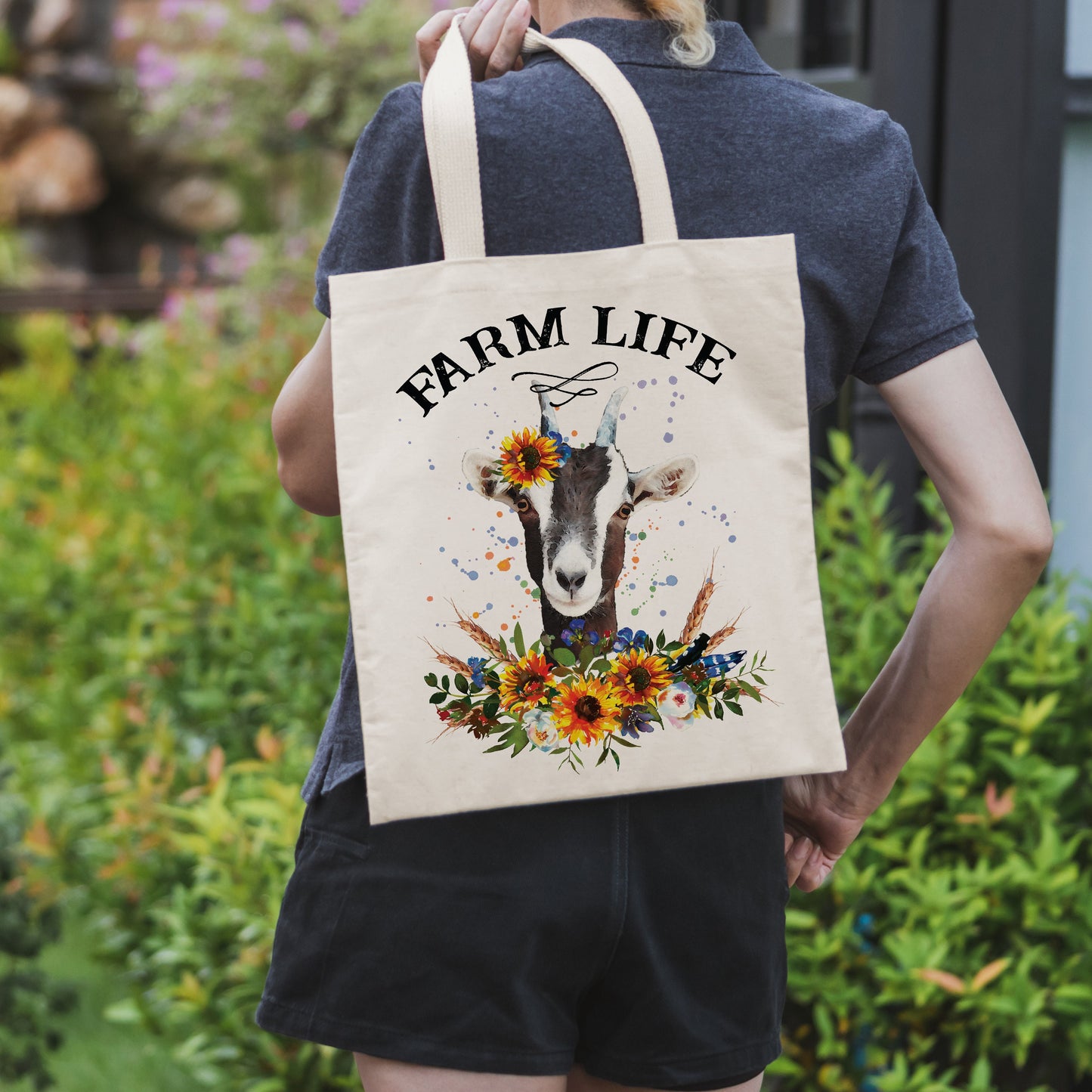 Farm Life Goat Tote Bag