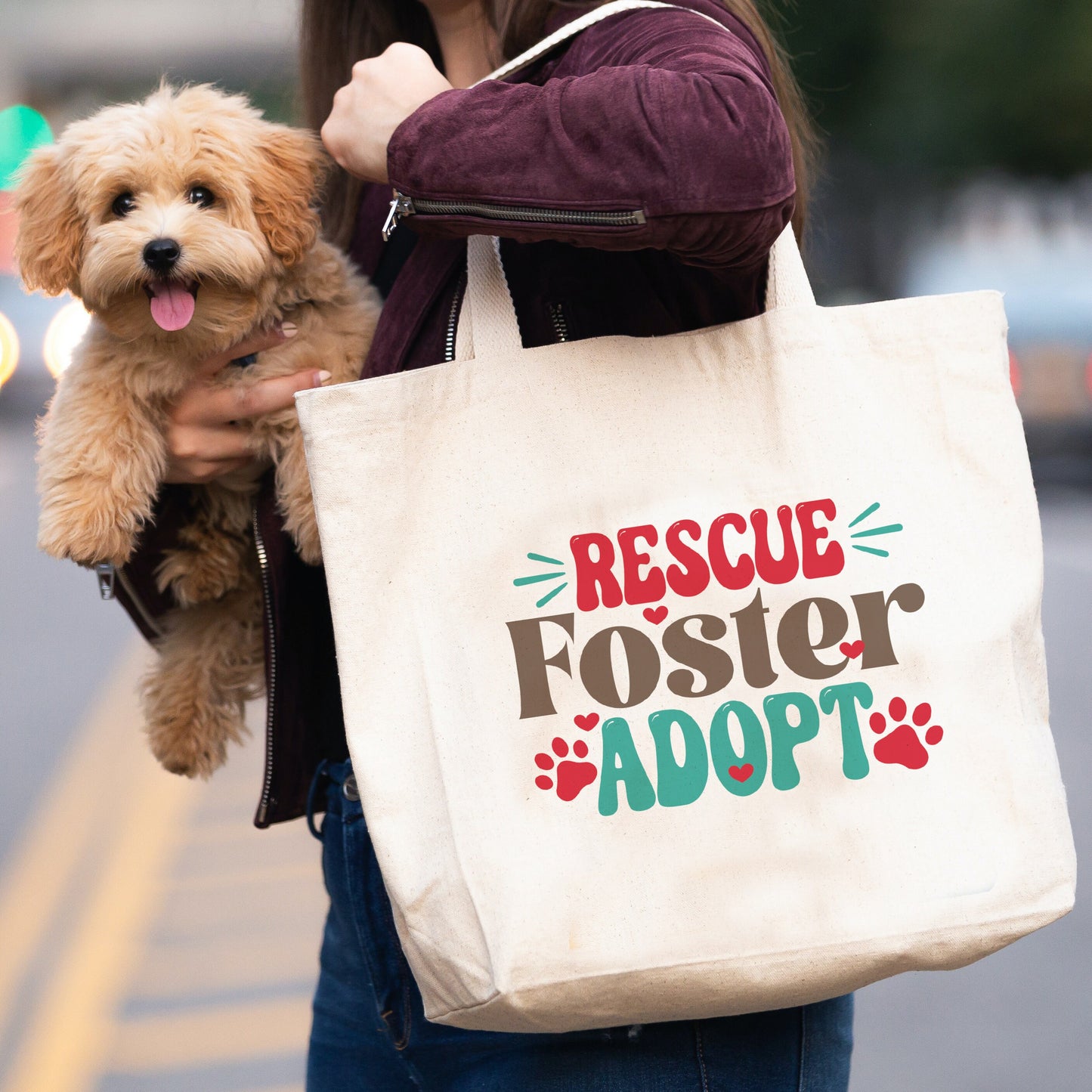 Rescue, Foster, Adopt Tote Bag