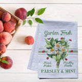 Garden Fresh Parsley & Mint Kitchen Towel - premium flour sack tea towel garden lover gift