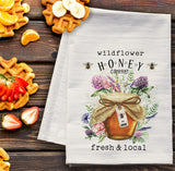 Fresh Wildflower Honey Kitchen Towel - premium flour sack tea towel beekeeper gift
