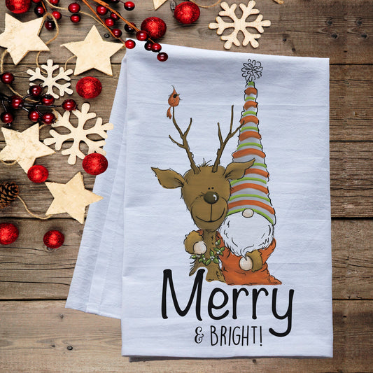 Christmas Blessings Old Vintage Truck Dish Towel -  premium flour sack tea towel