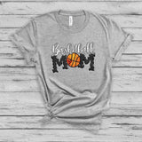 Basketball Mom B/W Stripe Letters, Basketball Mom, Team Shirt, Basketball Girl, Love of Sports