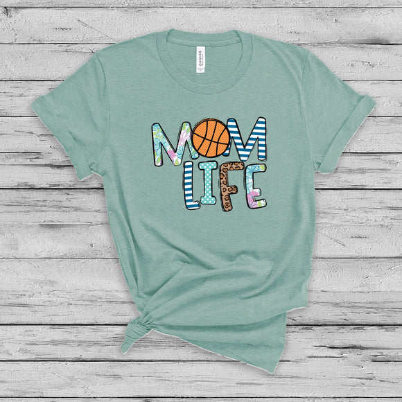 Basketball Mom Life Blue Stripe/Leopard Letters, Basketball girl, Basketball mom, Love of the court