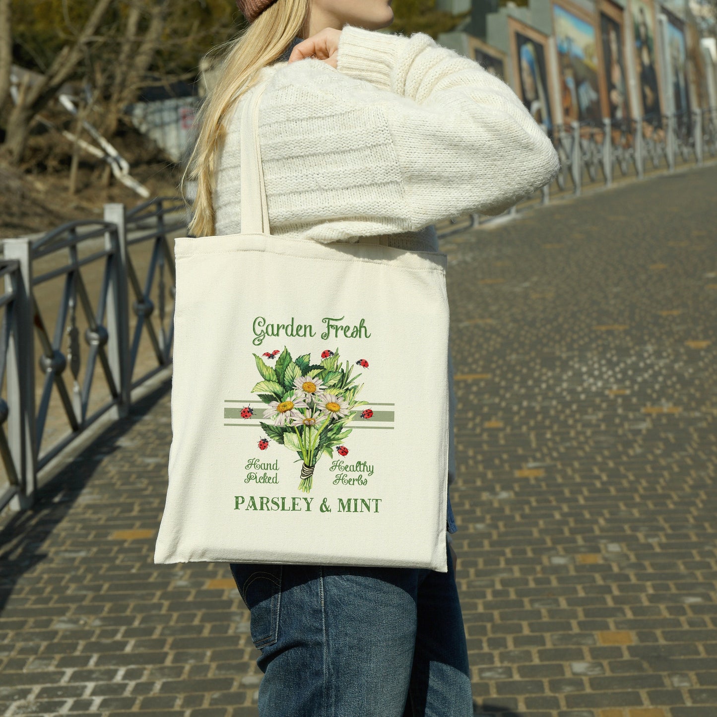 Garden Fresh Parsley & Mint Tote Bag