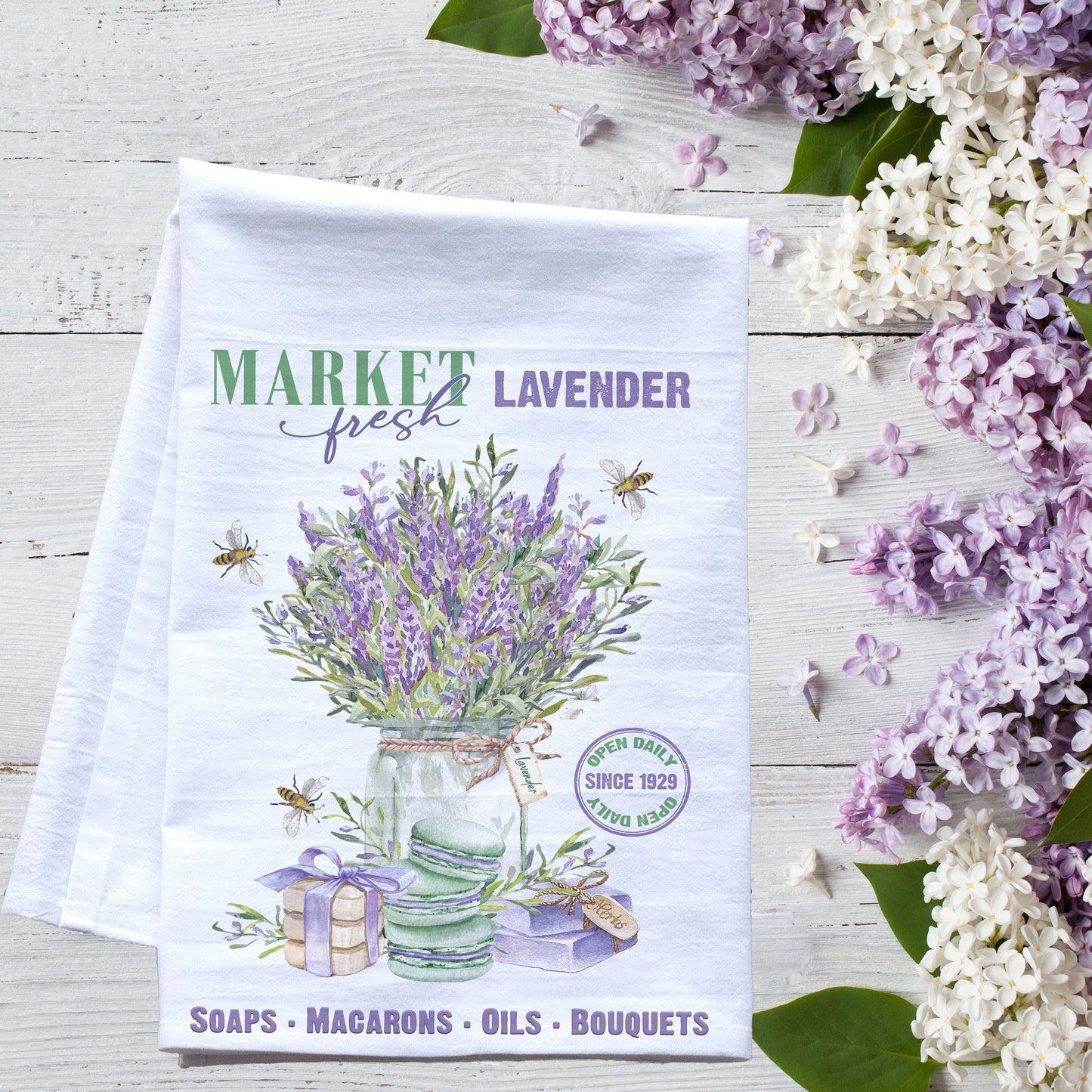 Everything Lavender Farmers Market Tea Towel