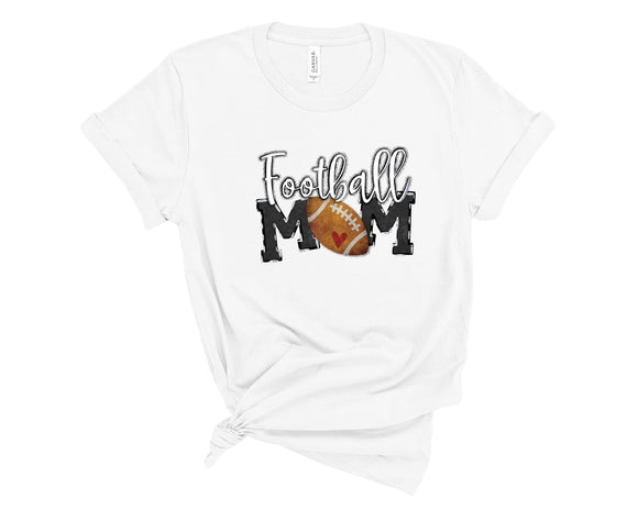 Football Mom B/W Stripe Black Letters Football Mom, Team Shirt, Football Girl, Love of the Field