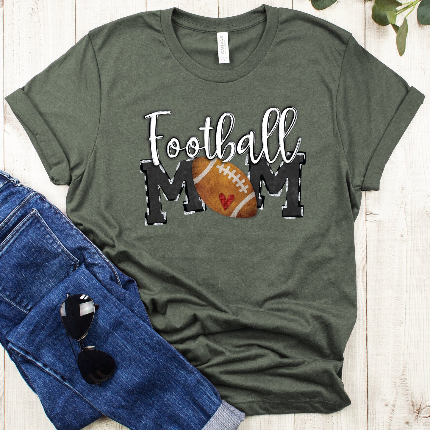 Football Mom Stripe T-Shirt