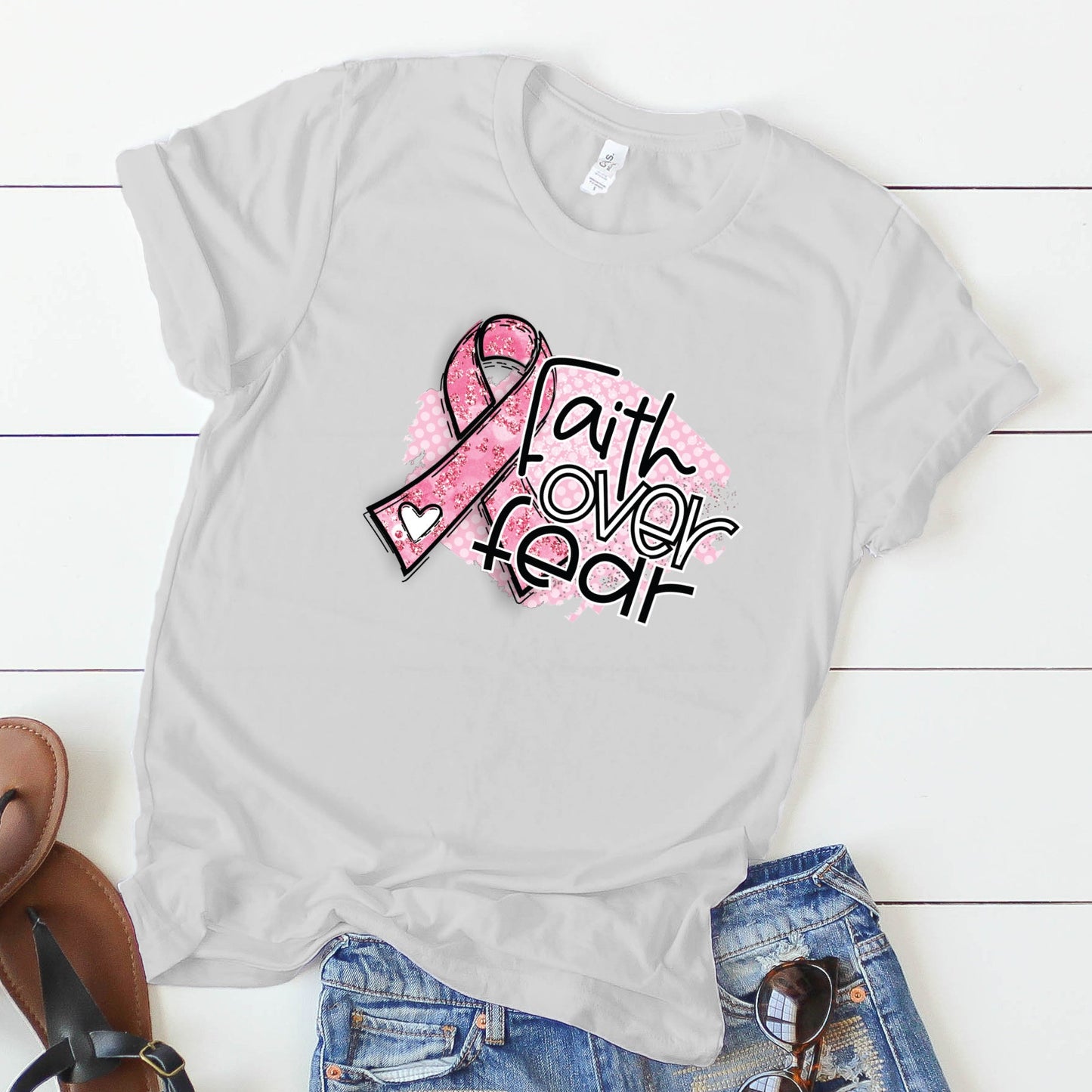 Faith Over Fear Cancer Awareness T-Shirt