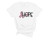Hope (Pink Ribbon) - cancer awareness tee