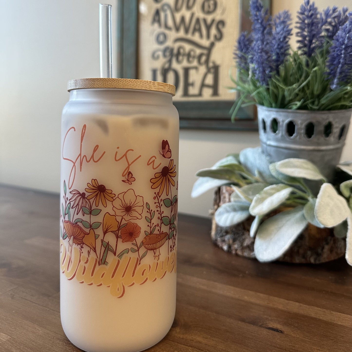 She is a Wildflower Glass Cup