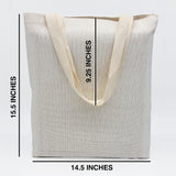 a tote bag size guide for a tote bag
