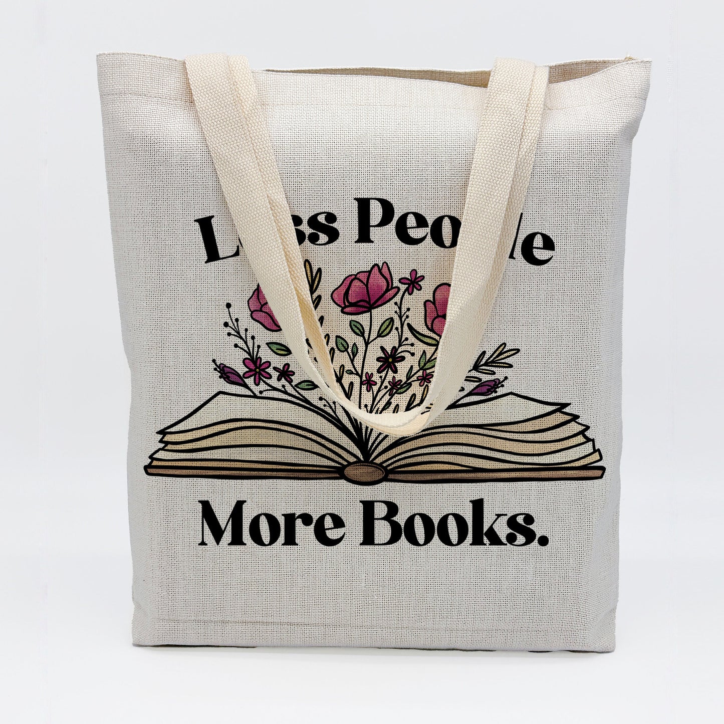 a tote bag with a book printed on it